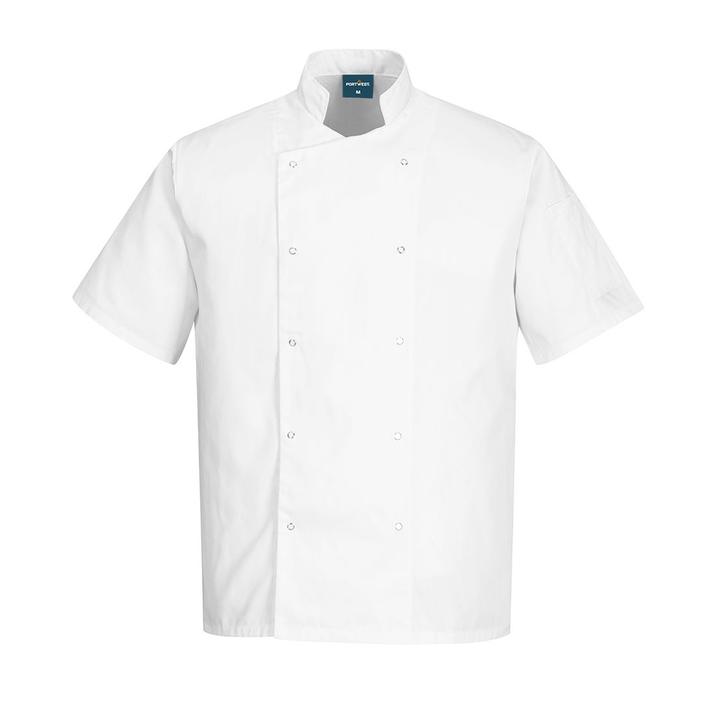Giacca da cuoco manica corta Cumbria – Bianco