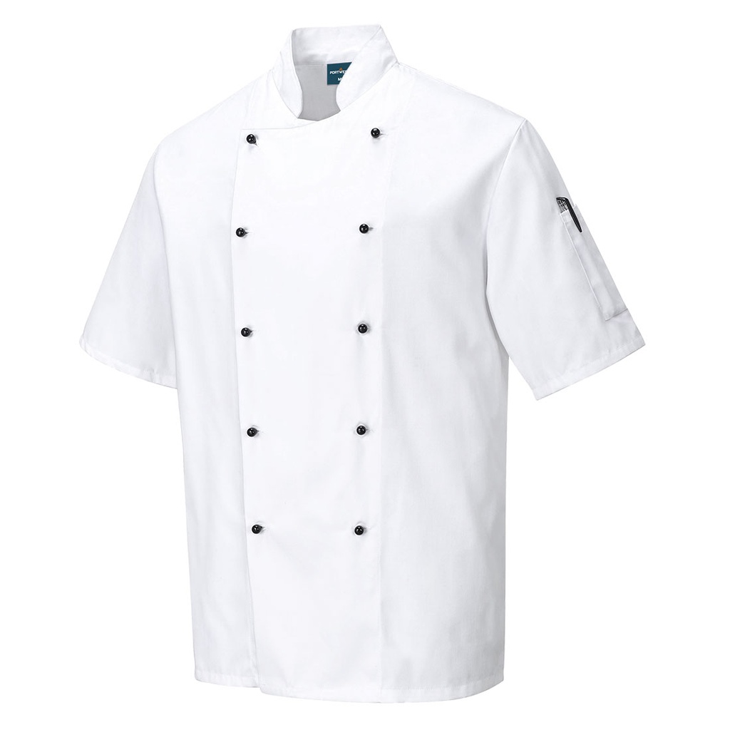 Giacca da cuoco manica corta Kent – Bianco