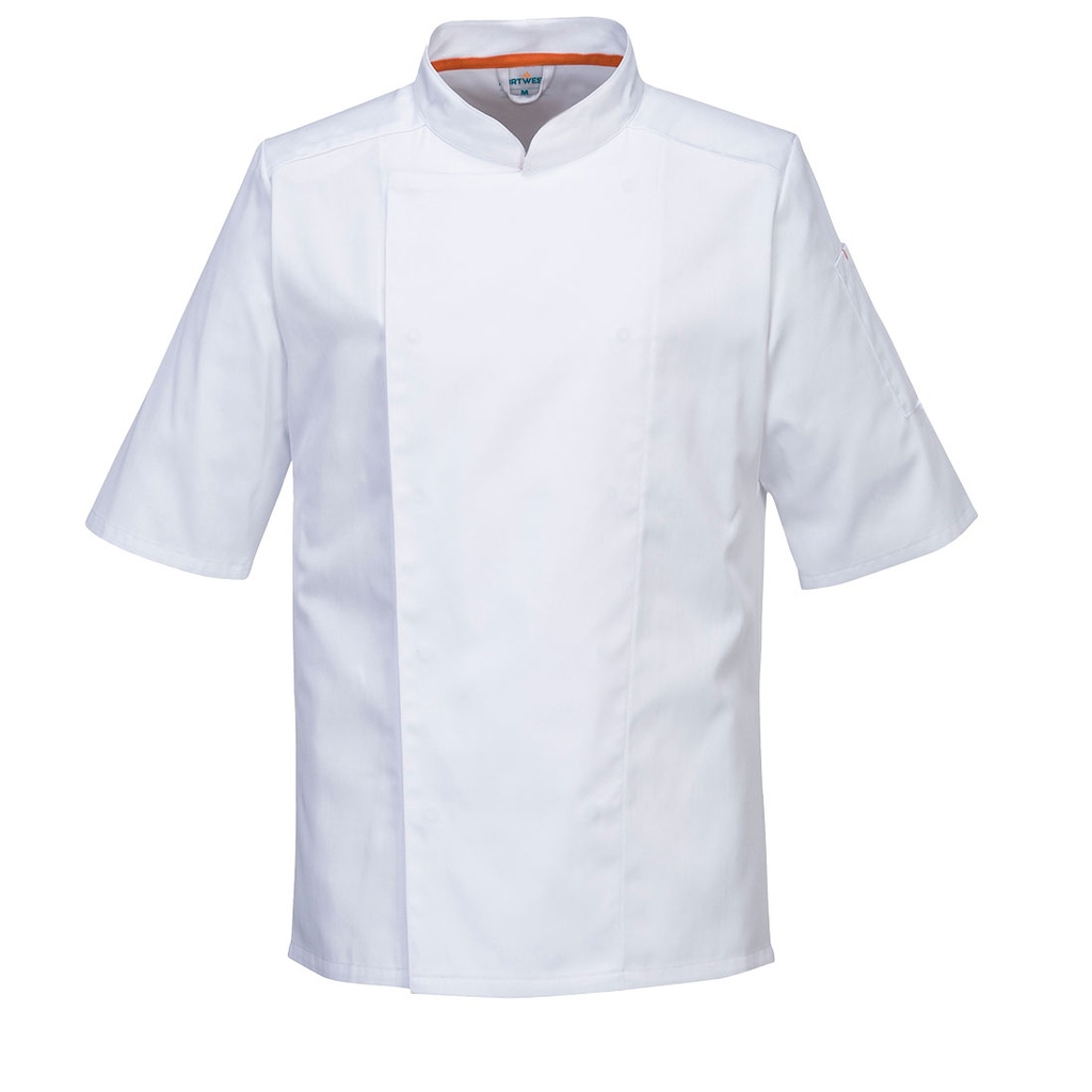 Giacca da cuoco elasticizzata manica corta MeshAir Pro – Bianco