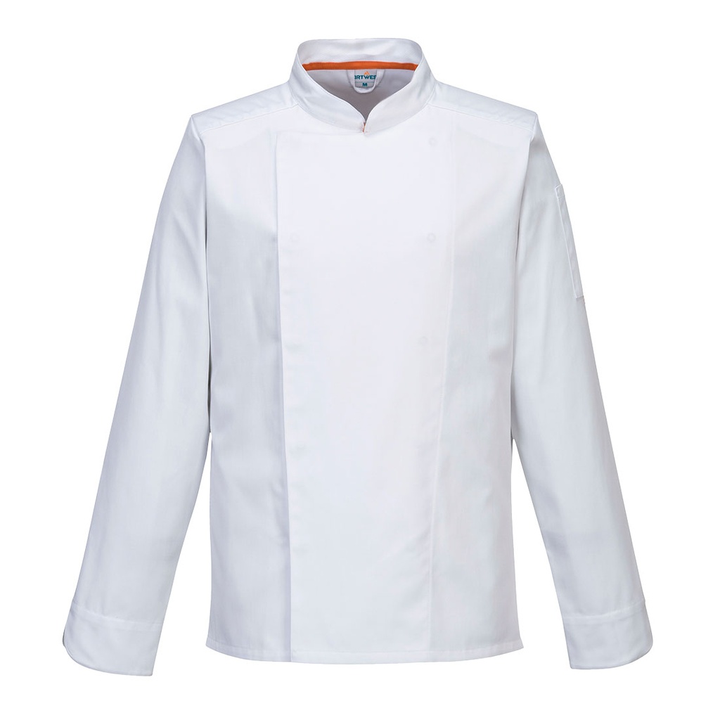 Giacca da cuoco elasticizzata manica lunga MeshAir Pro – Bianco
