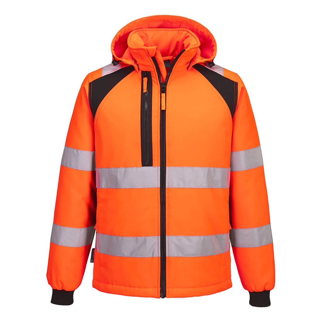 Giacca softshell imbottita alta visibilità WX2 Eco (2L) classe 3 – Arancione/nero