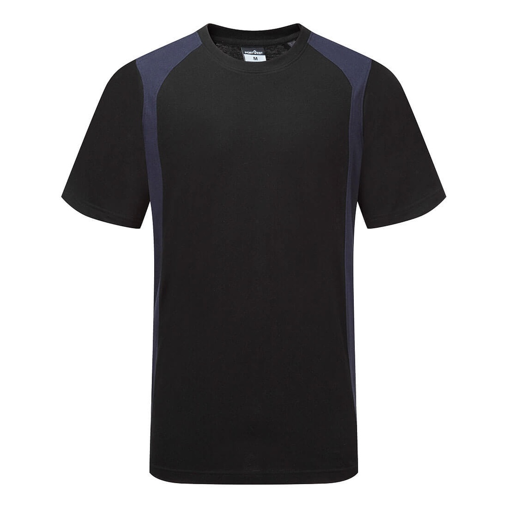 T-shirt manica corta WX2 in cotone leggero – Nero/blu navy