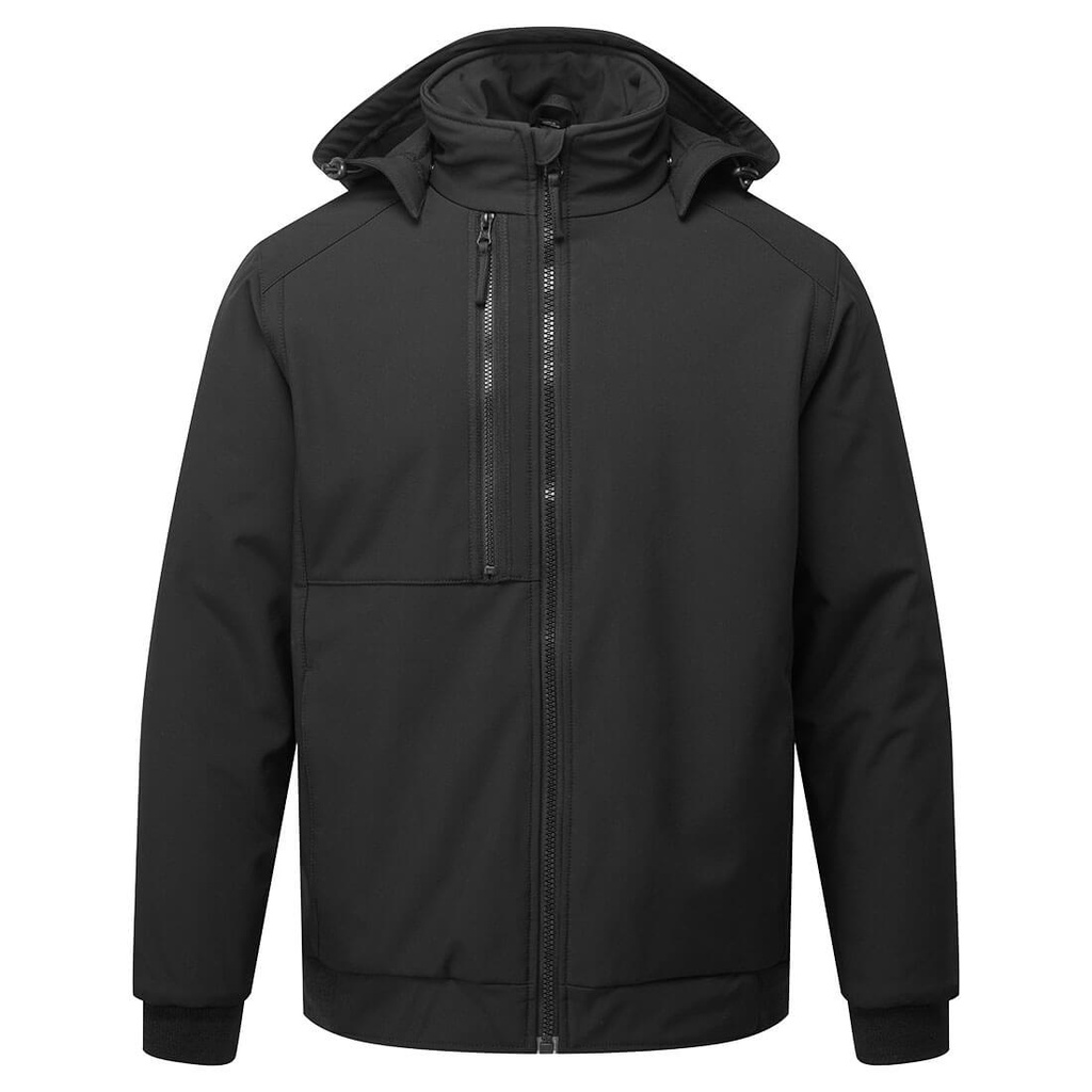 Giacca softshell imbottita con cappuccio WX2 Eco (2 strati) – Nero