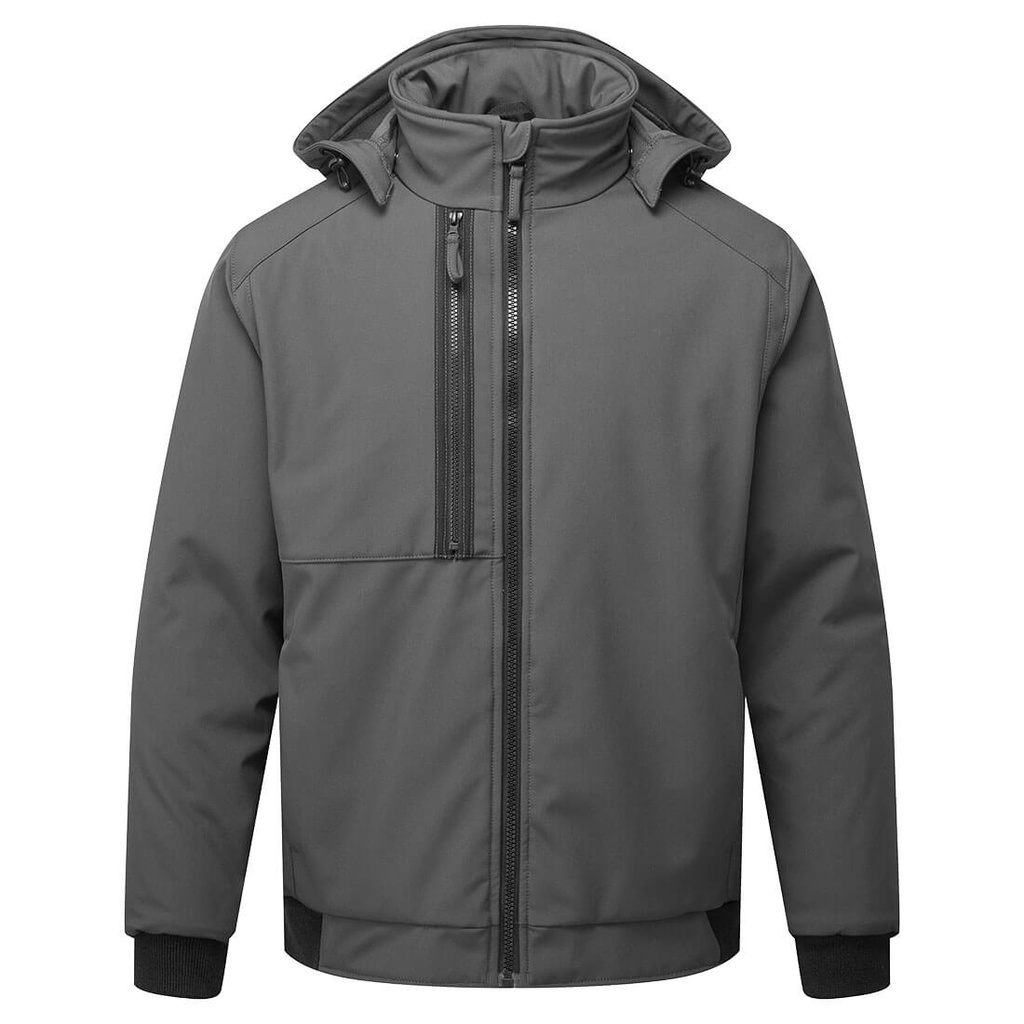 Giacca softshell imbottita con cappuccio WX2 Eco (2 strati) – Grigio metallo