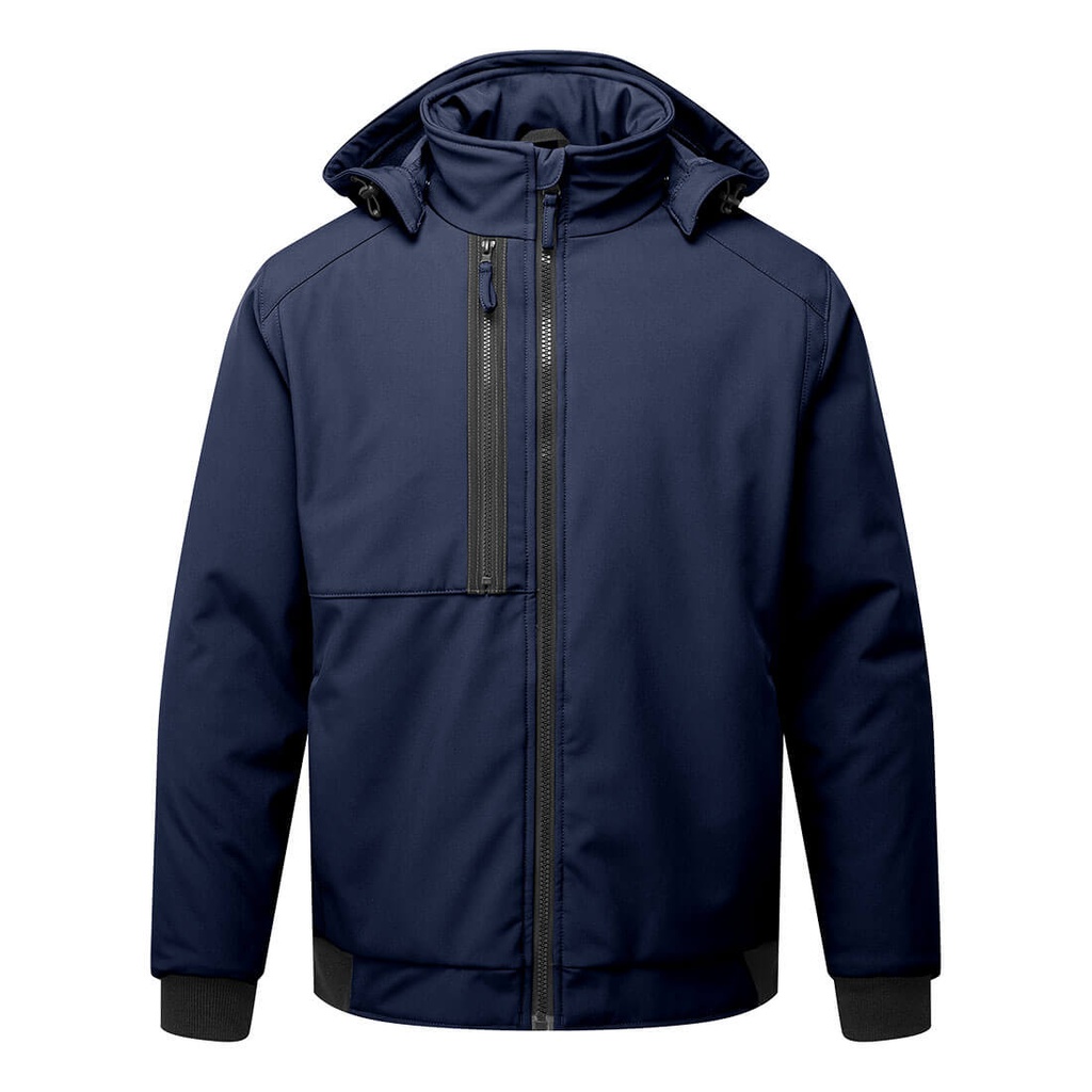 Giacca softshell imbottita con cappuccio WX2 Eco (2 strati) – Blu navy