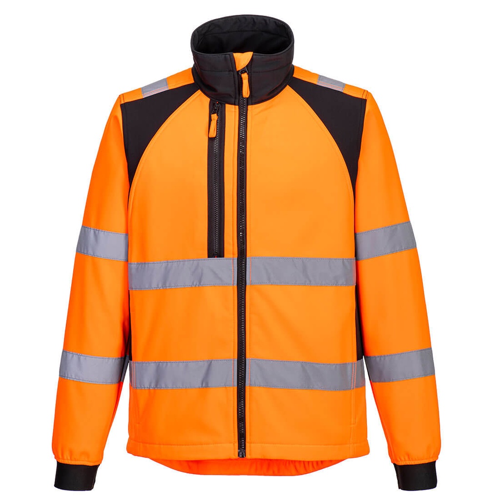 Giacca softshell alta visibilità WX2 Eco (2L) classe 2/3 – Arancione/nero