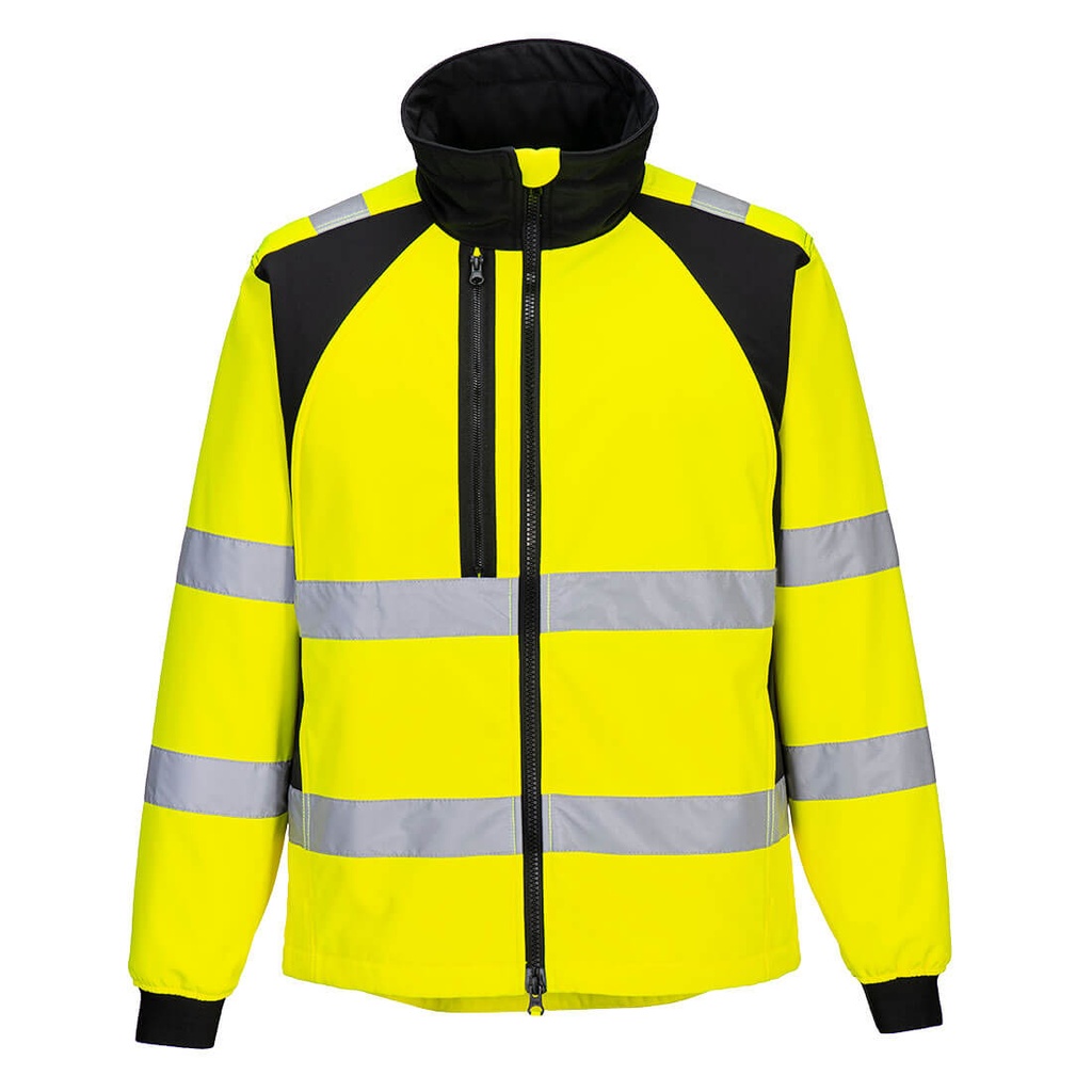 Giacca softshell alta visibilità WX2 Eco (2L) classe 2/3 – Giallo/nero