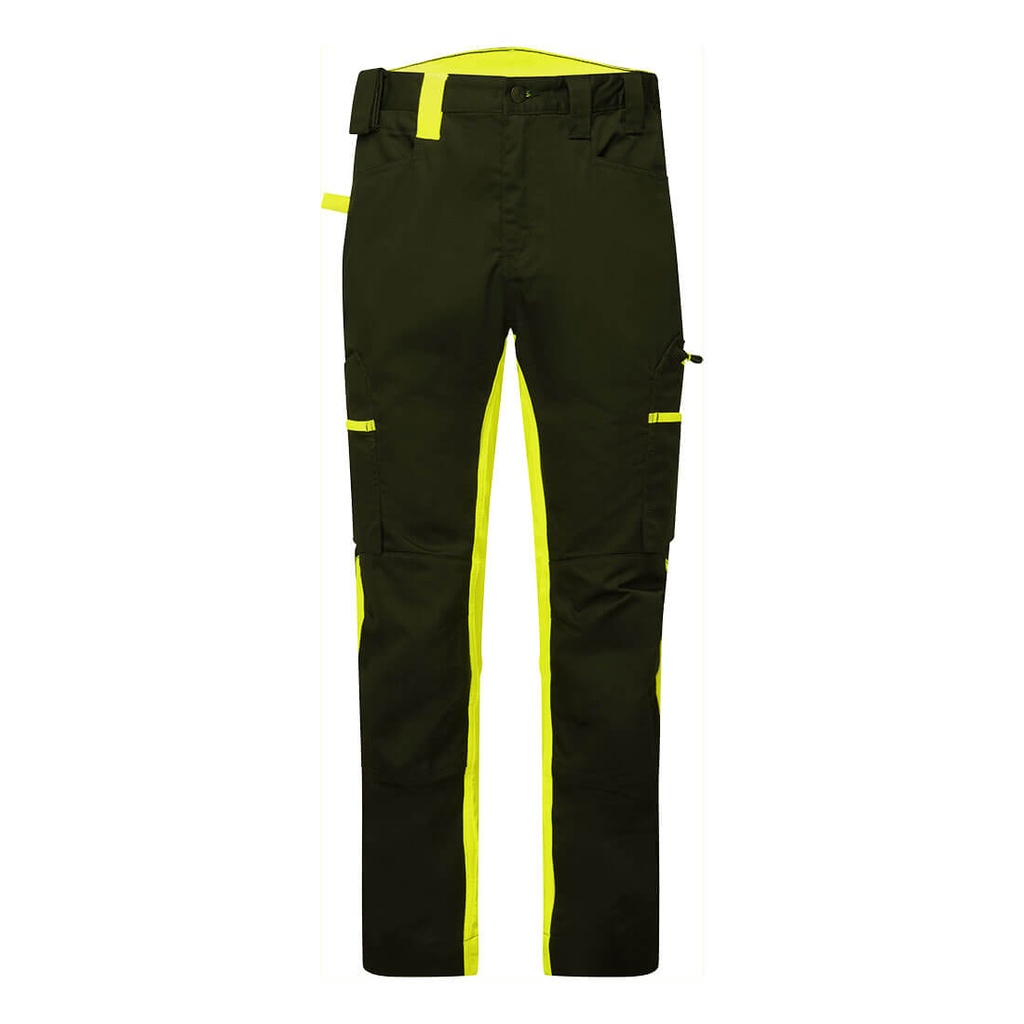 Pantaloni da lavoro elasticizzati WX2 Eco Trade – Nero/giallo
