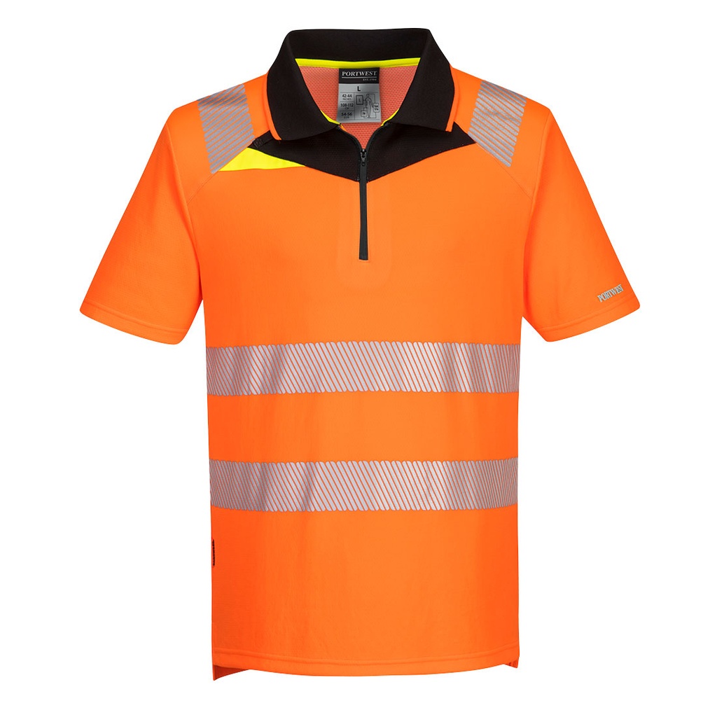 Polo alta visibilità DX4 S/S – Arancione/nero
