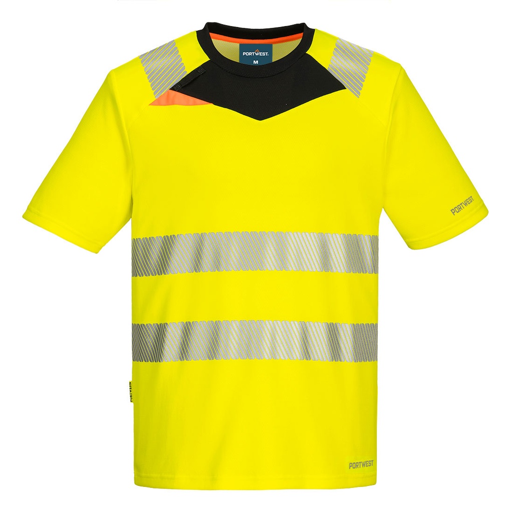 T-shirt manica corta alta visibilità DX4 classe 2 – Giallo/nero