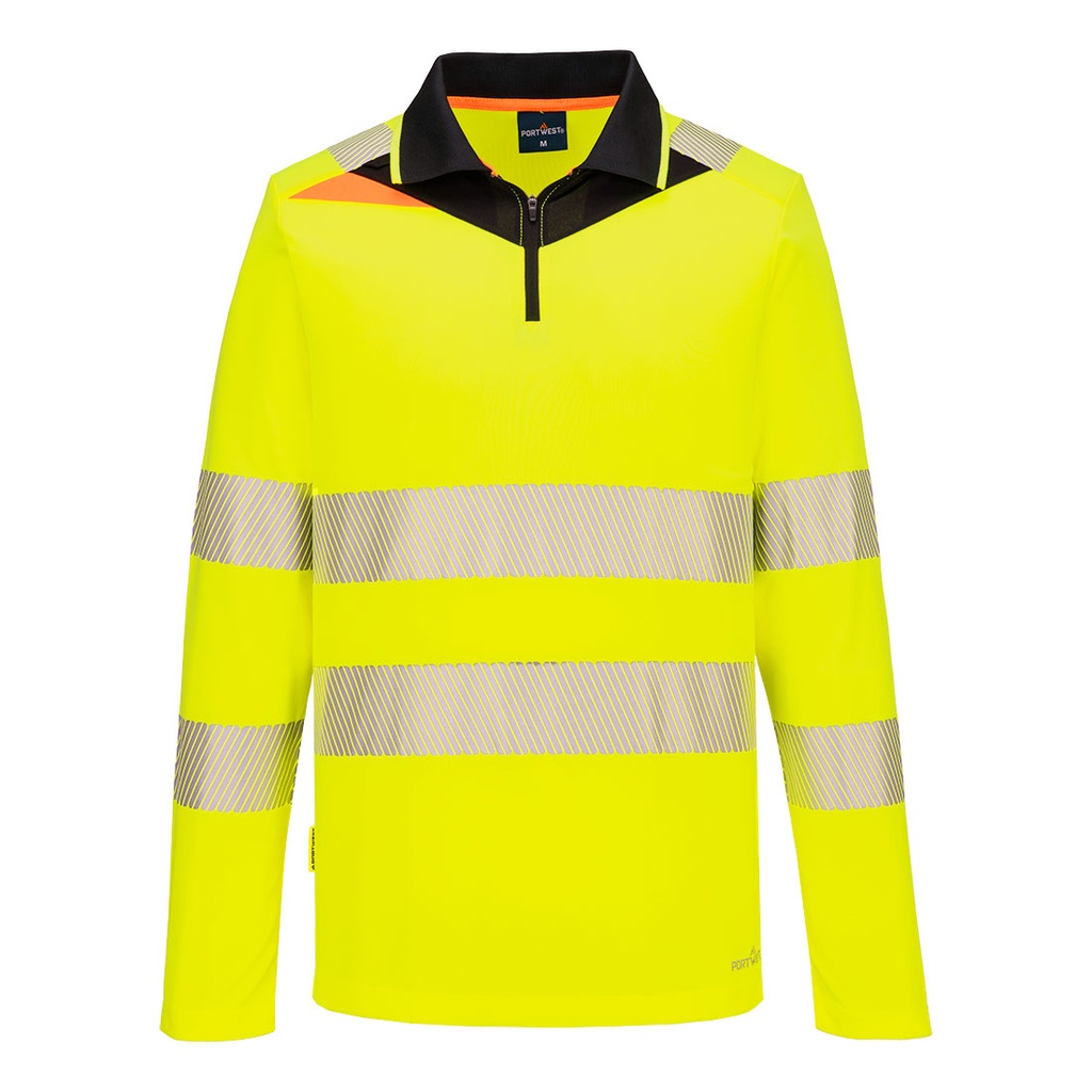 Polo alta visibilità DX4 L/S – Giallo/nero