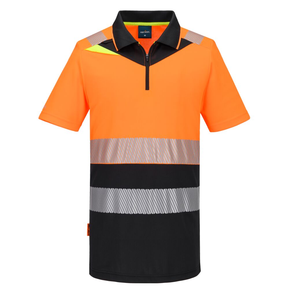 Polo alta visibilità DX4 S/S – Arancione/nero