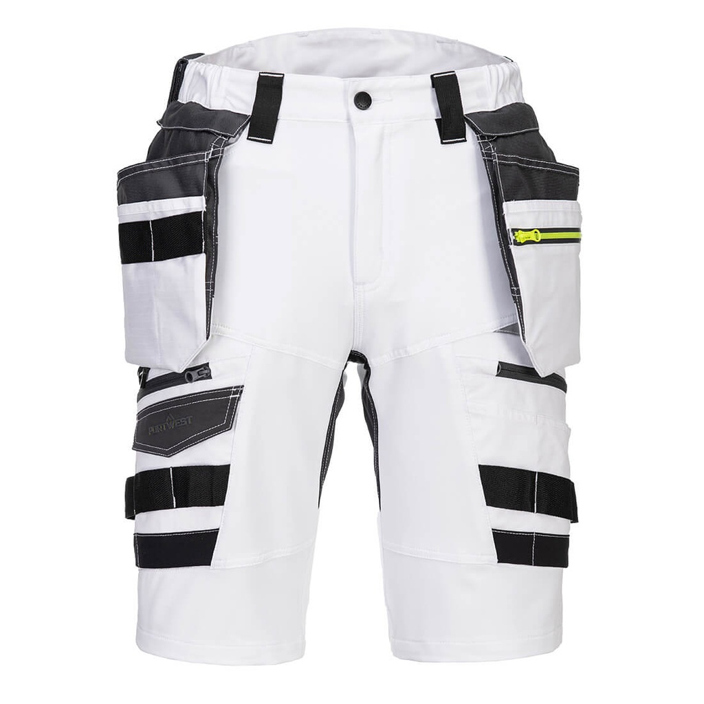 Pantaloncini da lavoro DX4 con tasche holster staccabili – Bianco