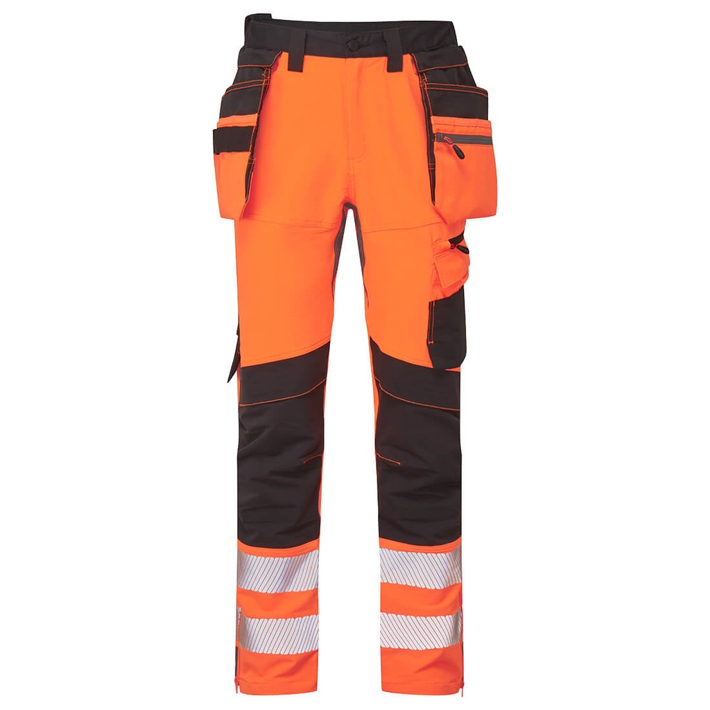 Pantaloni Craft elasticizzati alta visibilità DX4 con tasche holster staccabili – Arancione/nero