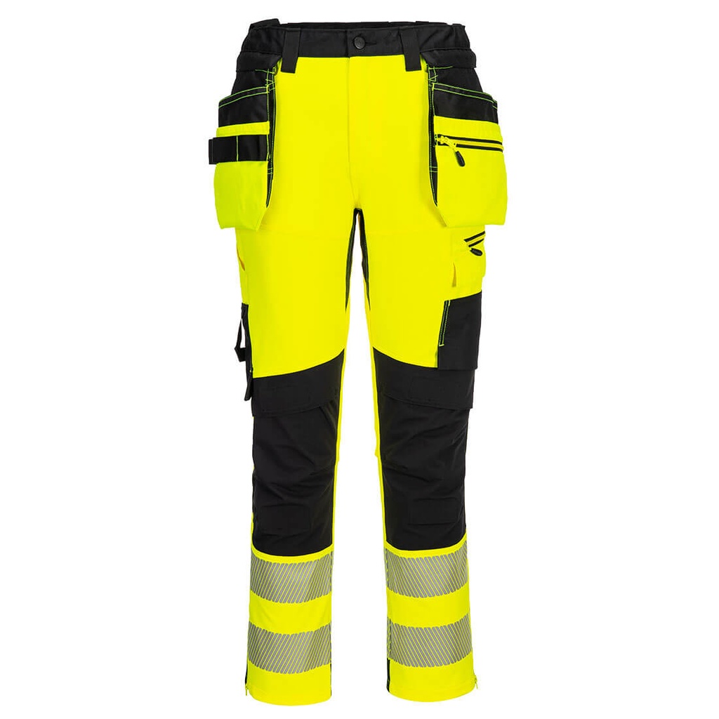 Pantaloni Craft elasticizzati alta visibilità DX4 con tasche holster staccabili – Giallo/nero