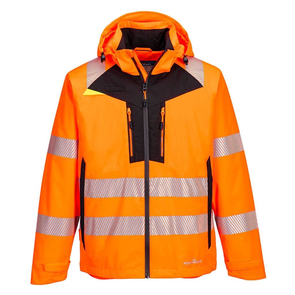 Giacca impermeabile alta visibilità DX4 classe 3 – Arancione