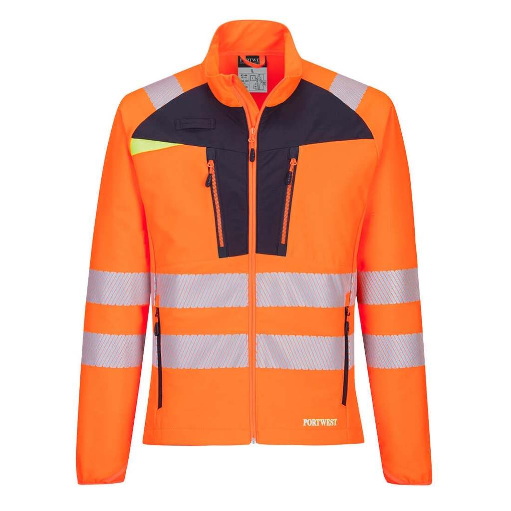 Giacca da lavoro leggera elasticizzata alta visibilità DX4 classe 2 – Arancione/nero