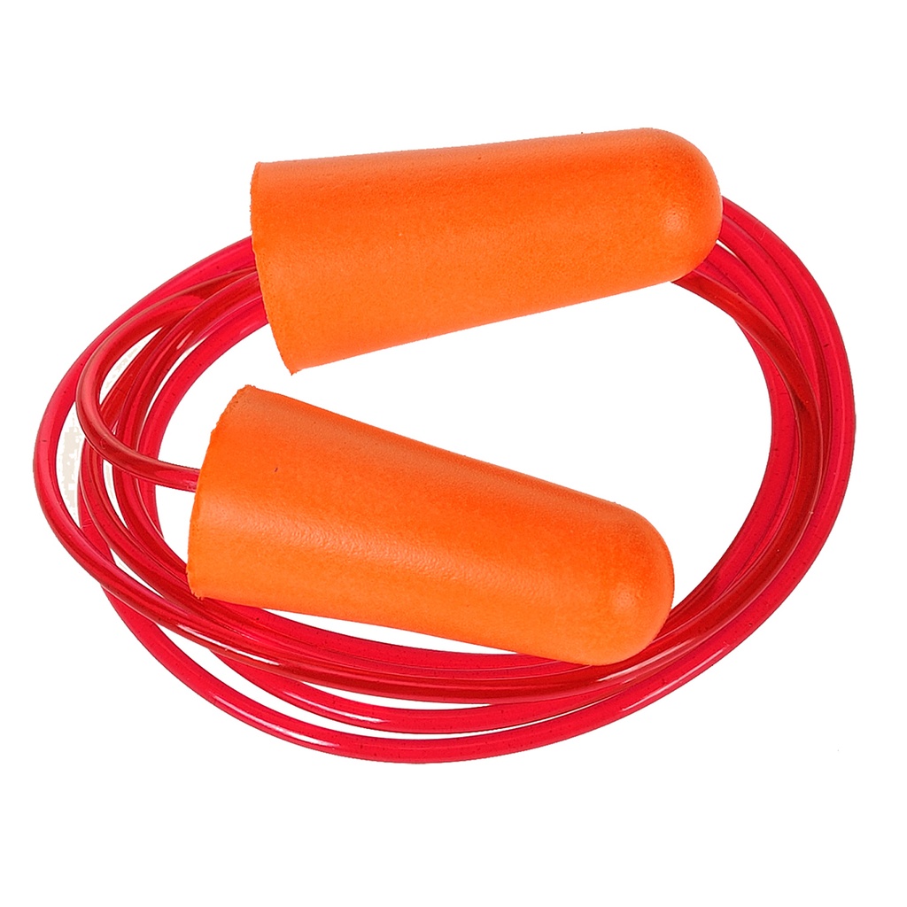 Tappi auricolari in schiuma PU con cordino (conf. 200 paia) – Arancione