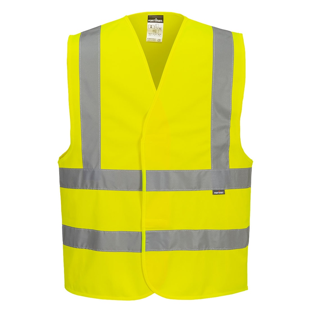 Gilet alta visibilità con bande e bretelle ES1 Essential classe 2 – Giallo