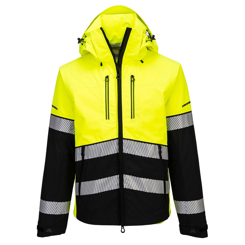 Giacca shell impermeabile alta visibilità EV4 (3L) classe 2 – Giallo/nero