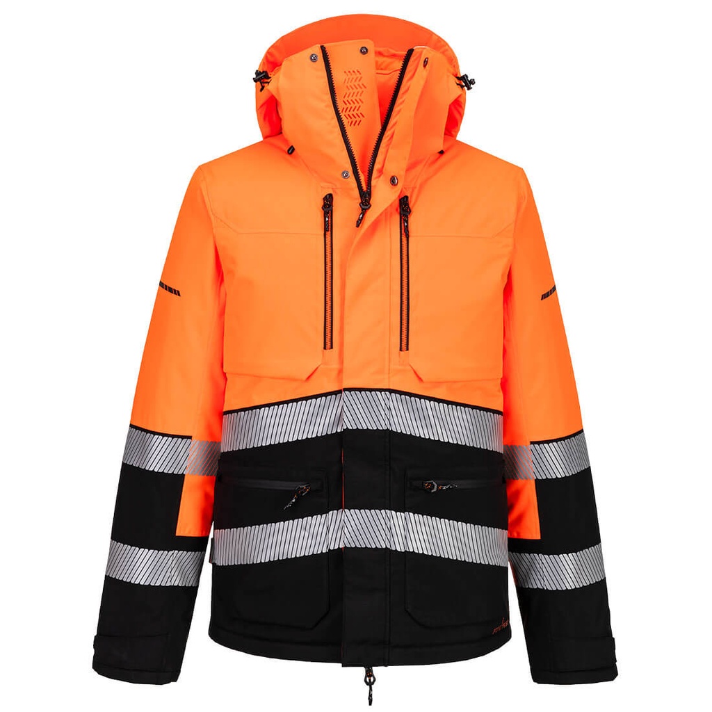 Giacca invernale alta visibilità EV4 classe 3 – Arancione/nero