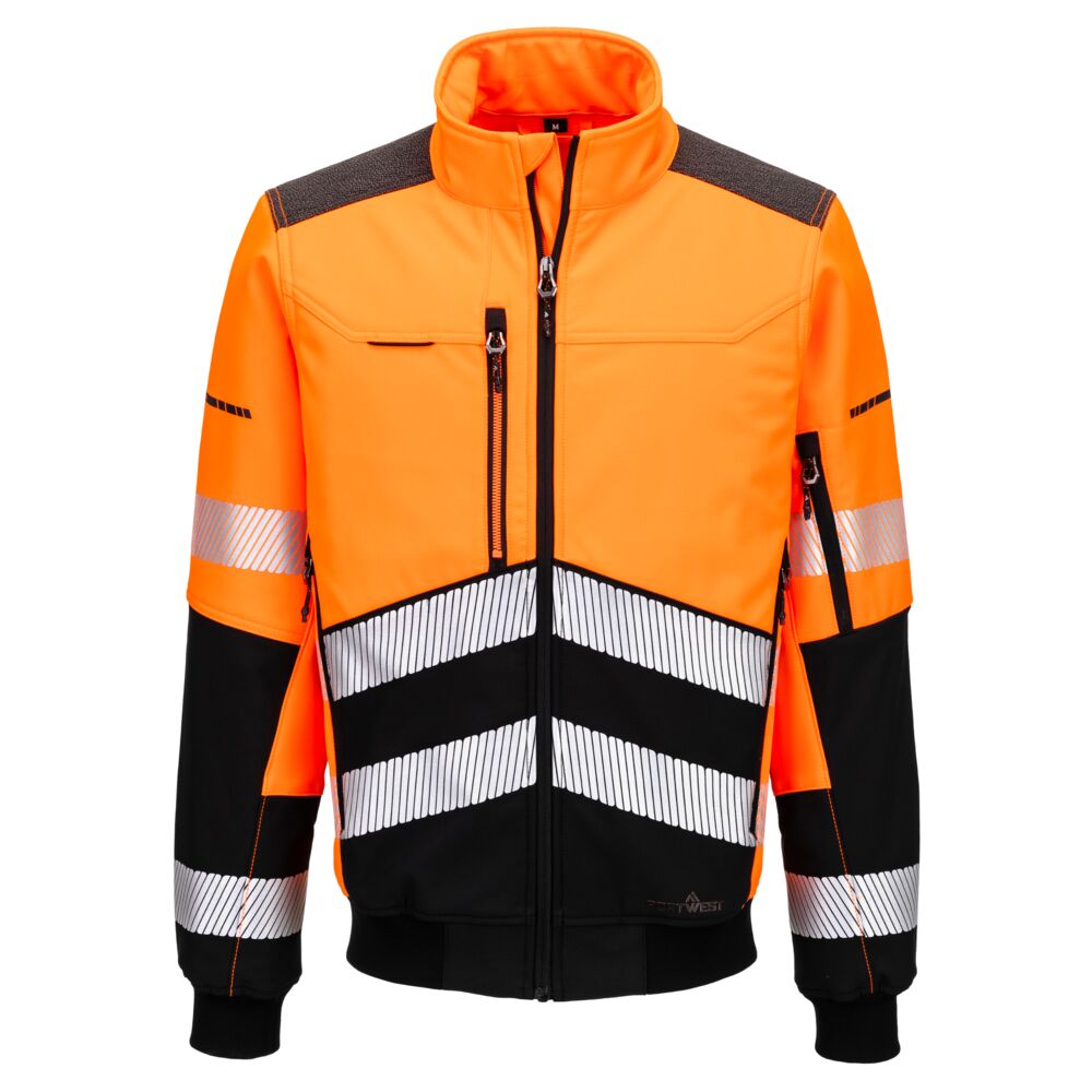 Giubbotto bomber softshell alta visibilità EV4 (3L) classe 2 – Arancione/nero