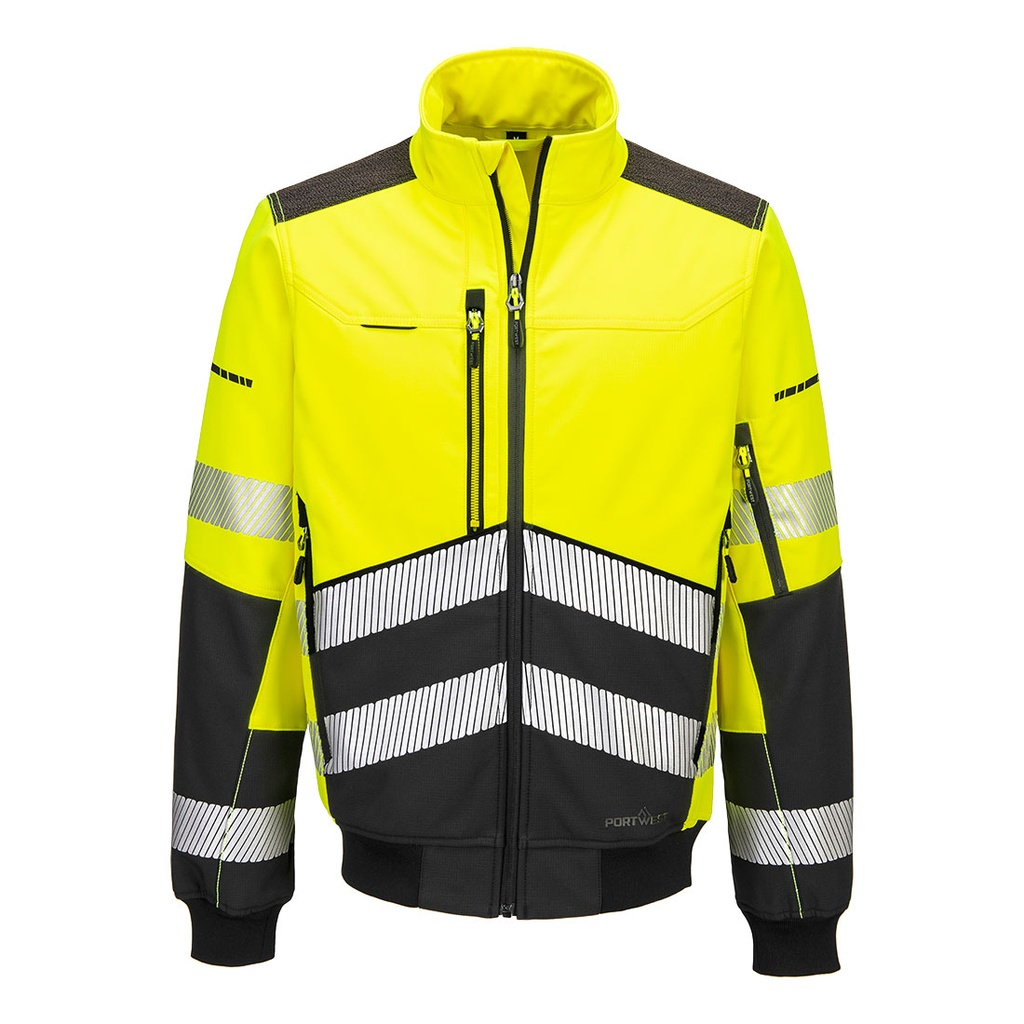 Giubbotto bomber softshell alta visibilità EV4 (3L) classe 2 – Giallo/nero
