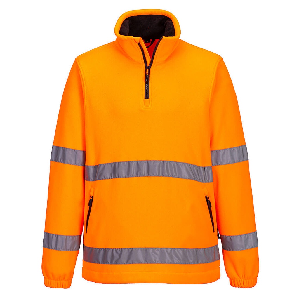 Pile alta visibilità con mezza zip classe 3 – Arancione
