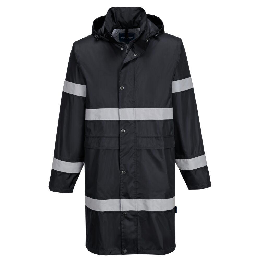 Cappotto impermeabile Iona 100 cm a visibilità migliorata – Nero