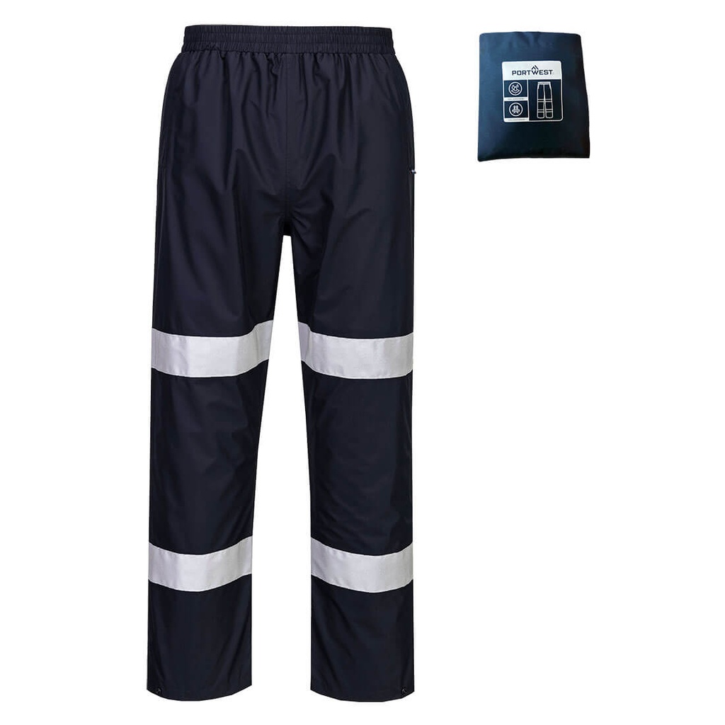 Pantaloni impermeabili ripiegabili visibilità migliorata Iona Enhanced – Blu navy scuro