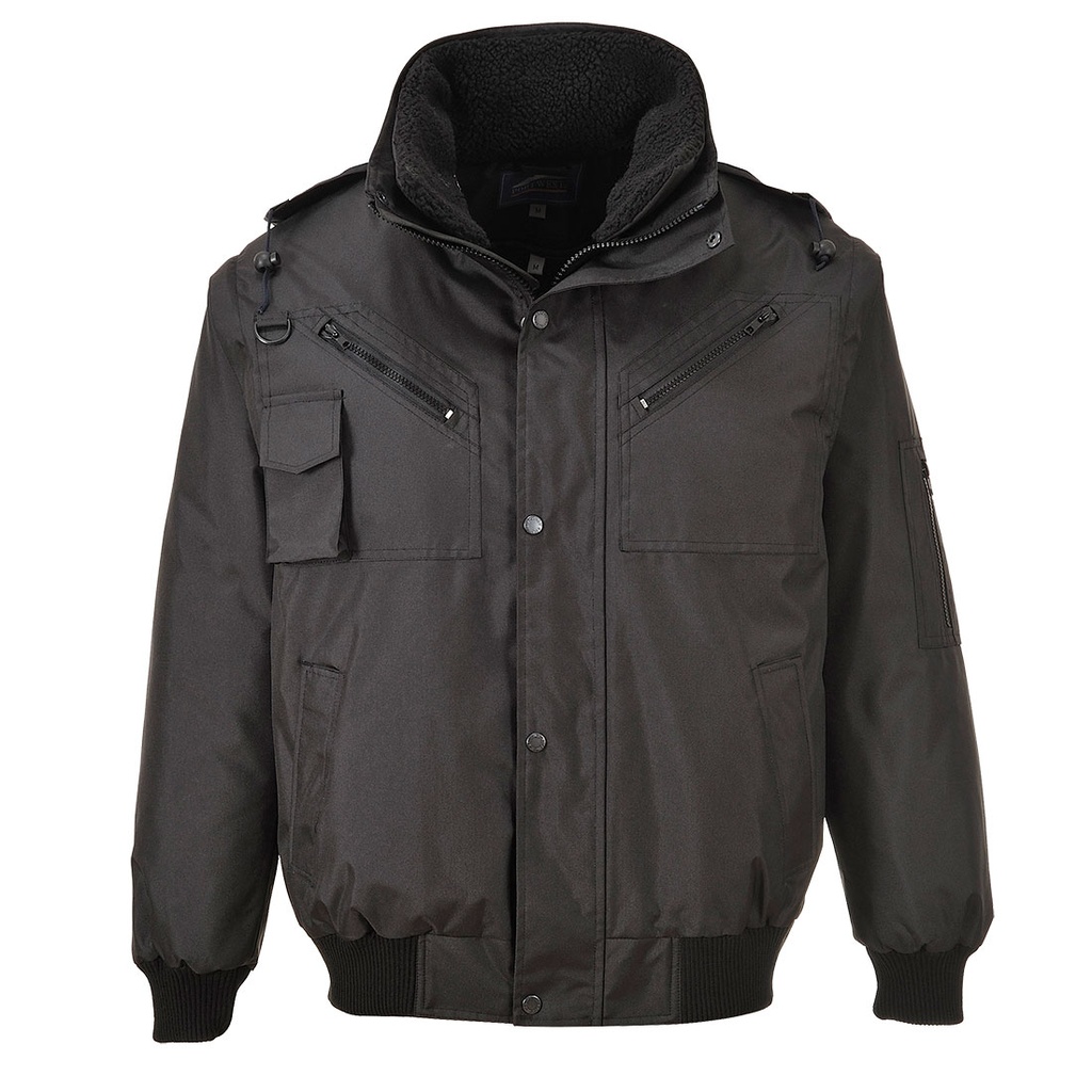 Giubbotto bomber impermeabile 3 in 1 – Nero