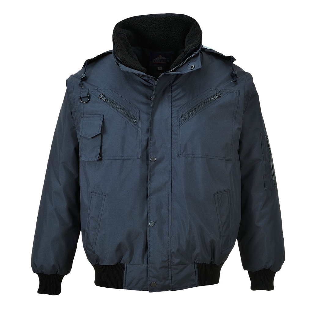 Giubbotto bomber impermeabile 3 in 1 – Blu navy chiaro