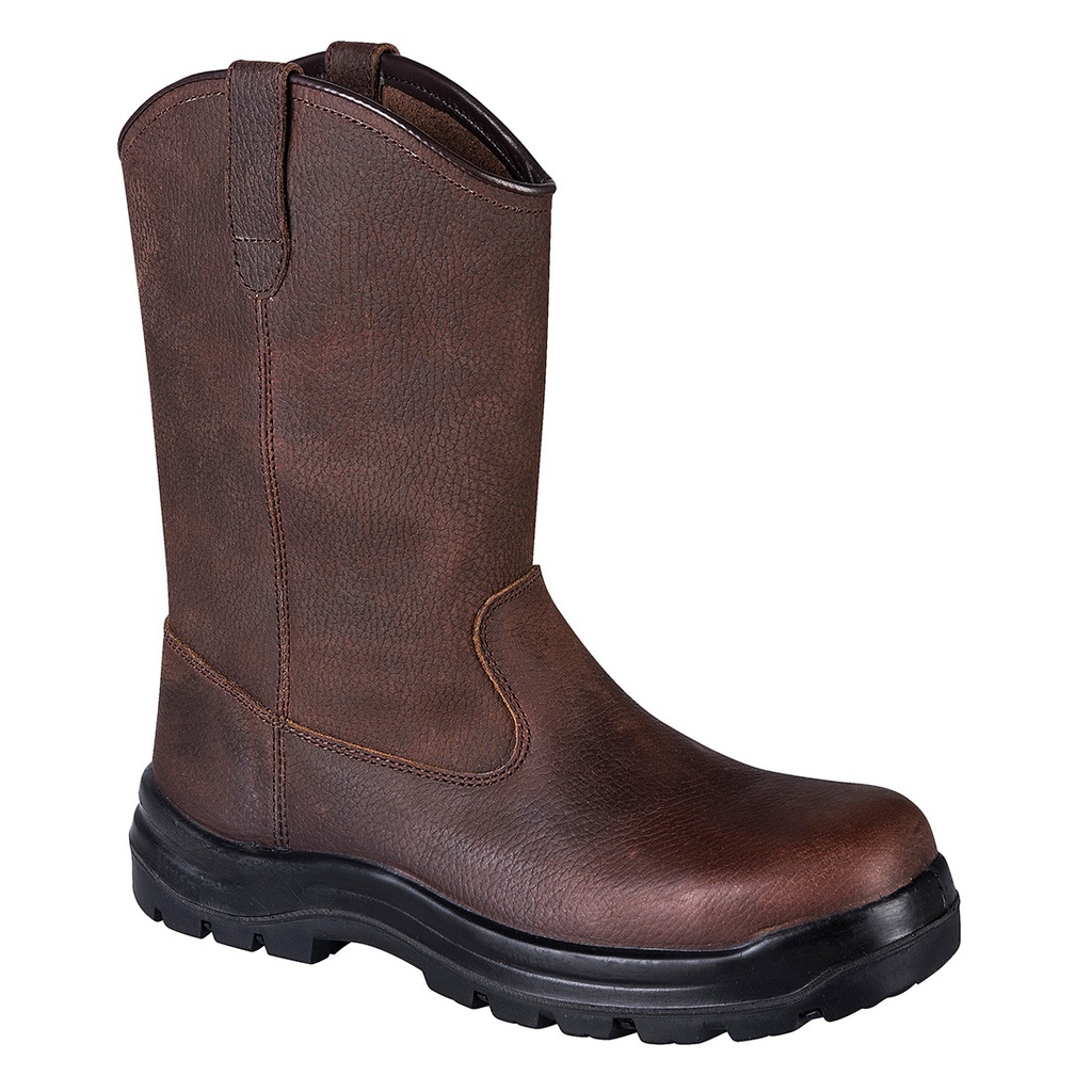 Stivale antinfortunistico Rigger in pelle con puntale in composito S3S HRO FO SR – Marrone