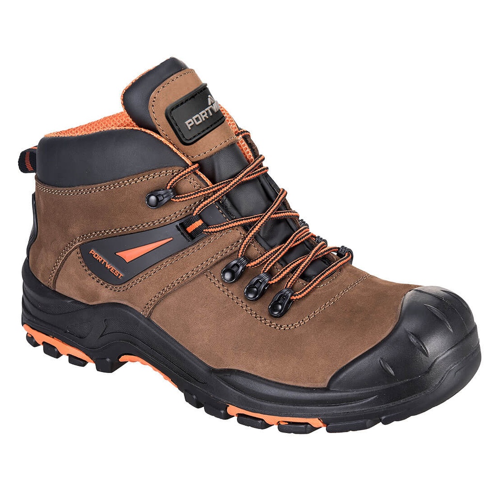Scarponcino antinfortunistico da trekking Montana puntale in composito S3 HRO – Marrone