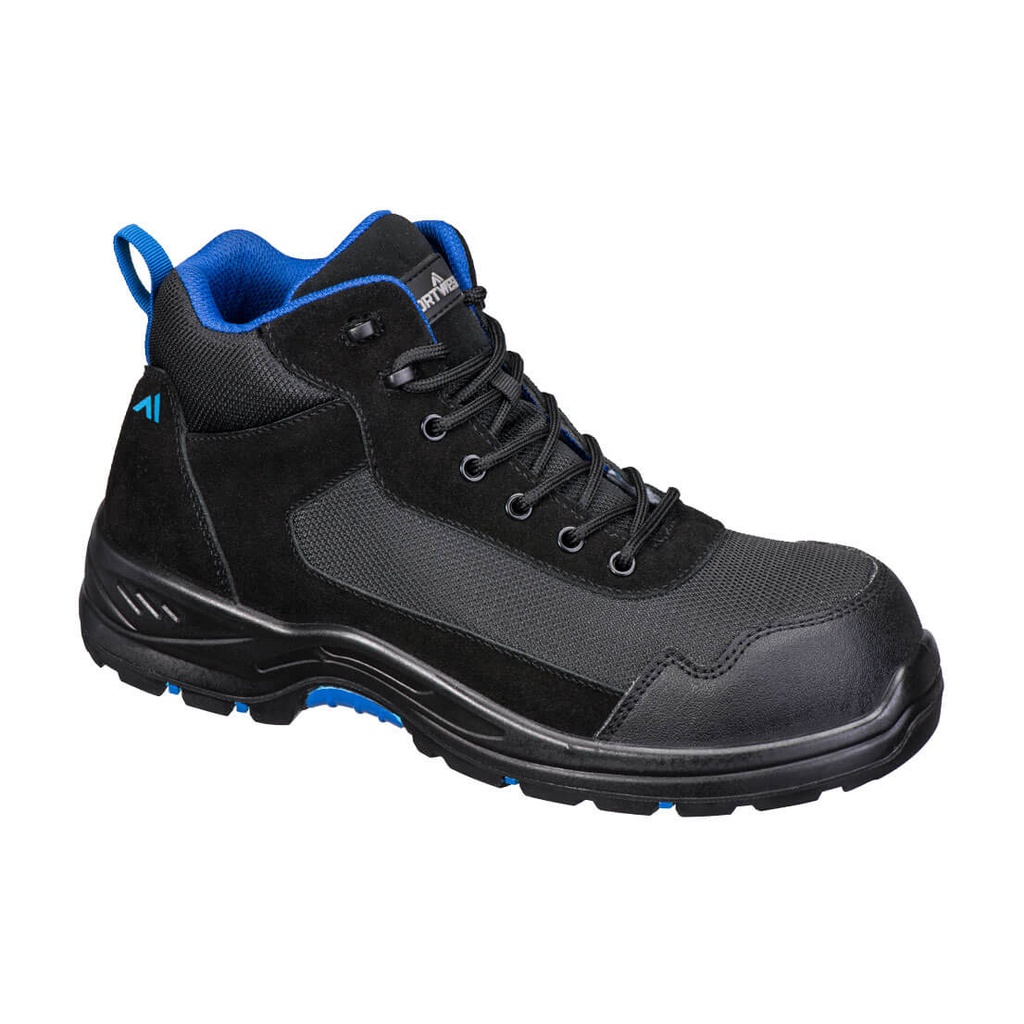 Scarponcino antinfortunistico scamosciato e rete puntale in composito S3L HRO SR FO – Nero/blu