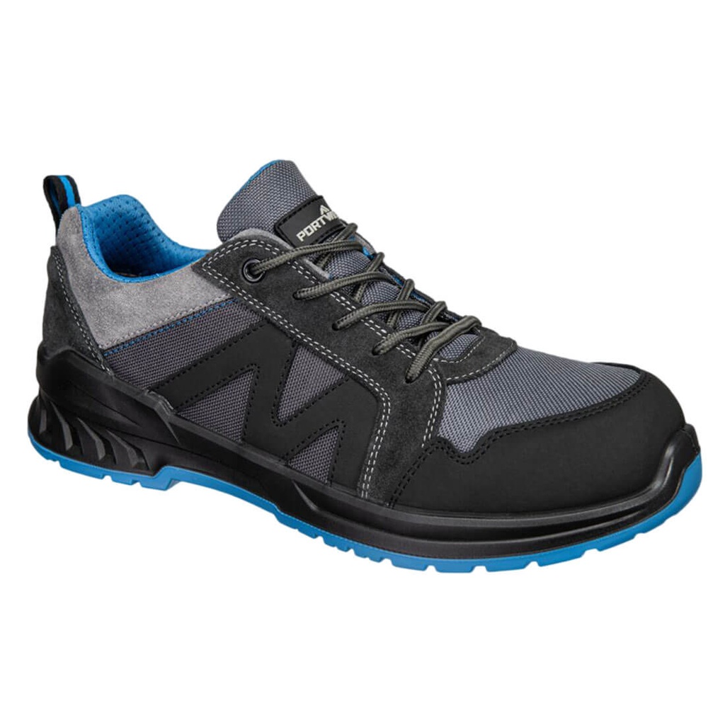 Scarpa antinfortunistica sportiva tessuto e scamosciato composito S1PS SR FO – Nero/blu