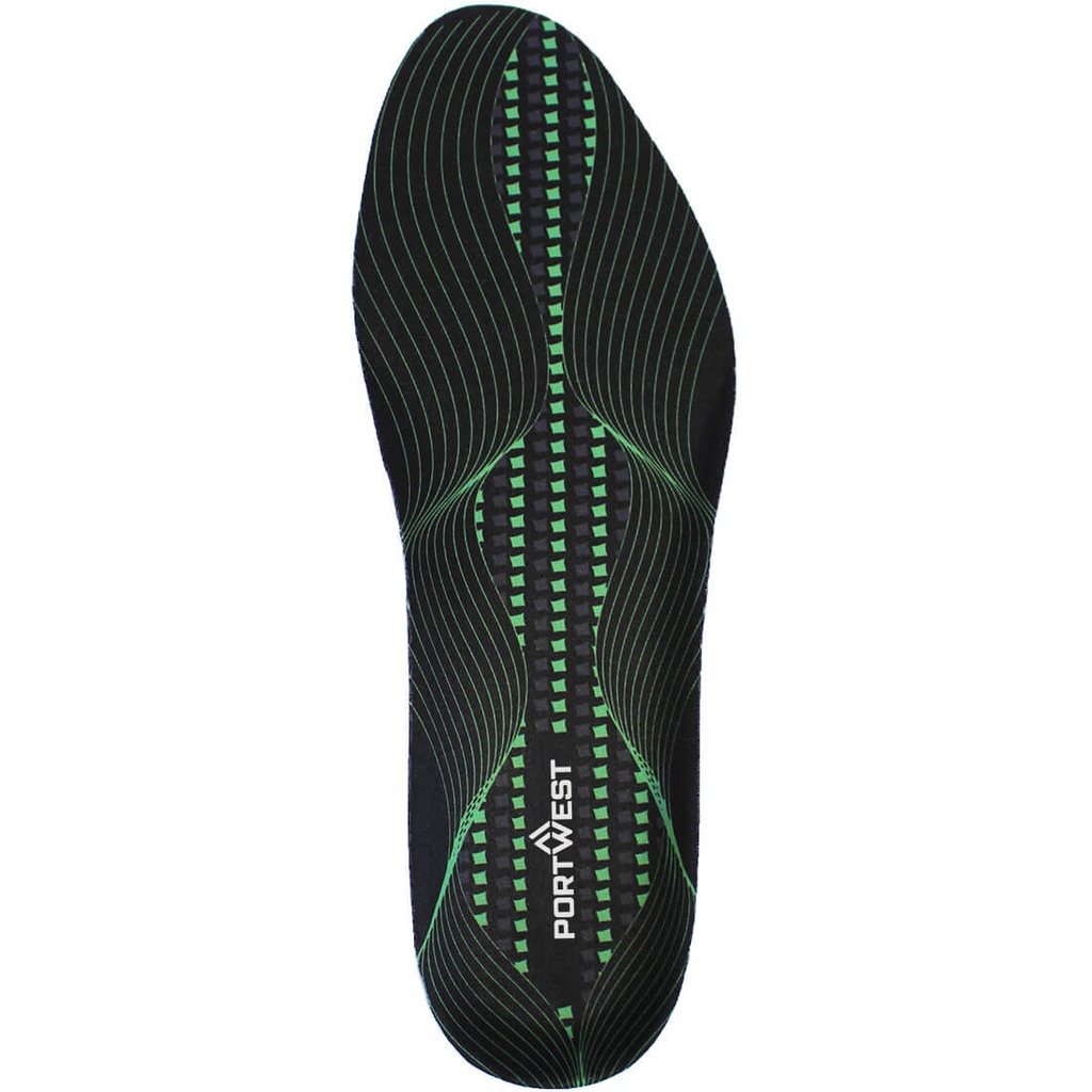 Soletta in gel con supporto dell'arco plantare – Nero/verde