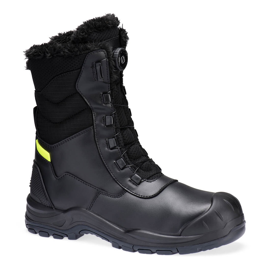 Stivale antinfortunistico invernale alto in pelle acciaio S3L SC HRO CI – Nero
