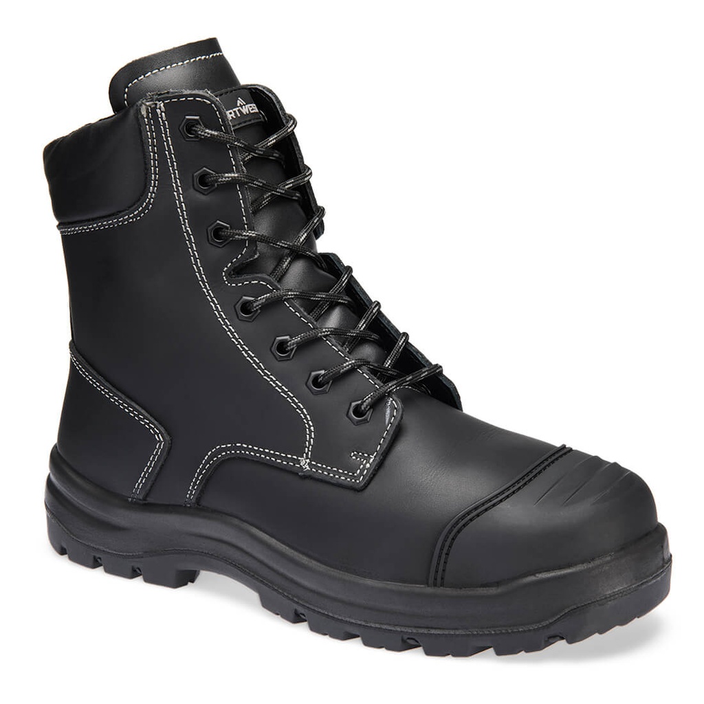 Stivaletto antinfortunistico alto con zip acciaio S3 HRO FO SC HI CI LG SR – Nero