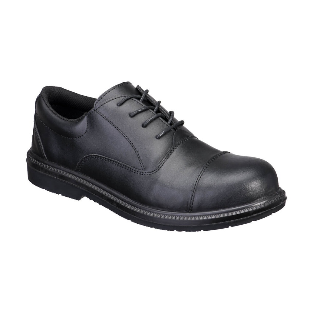 Scarpa antinfortunistica elegante in pelle puntale in acciaio S3 SR FO – Nero