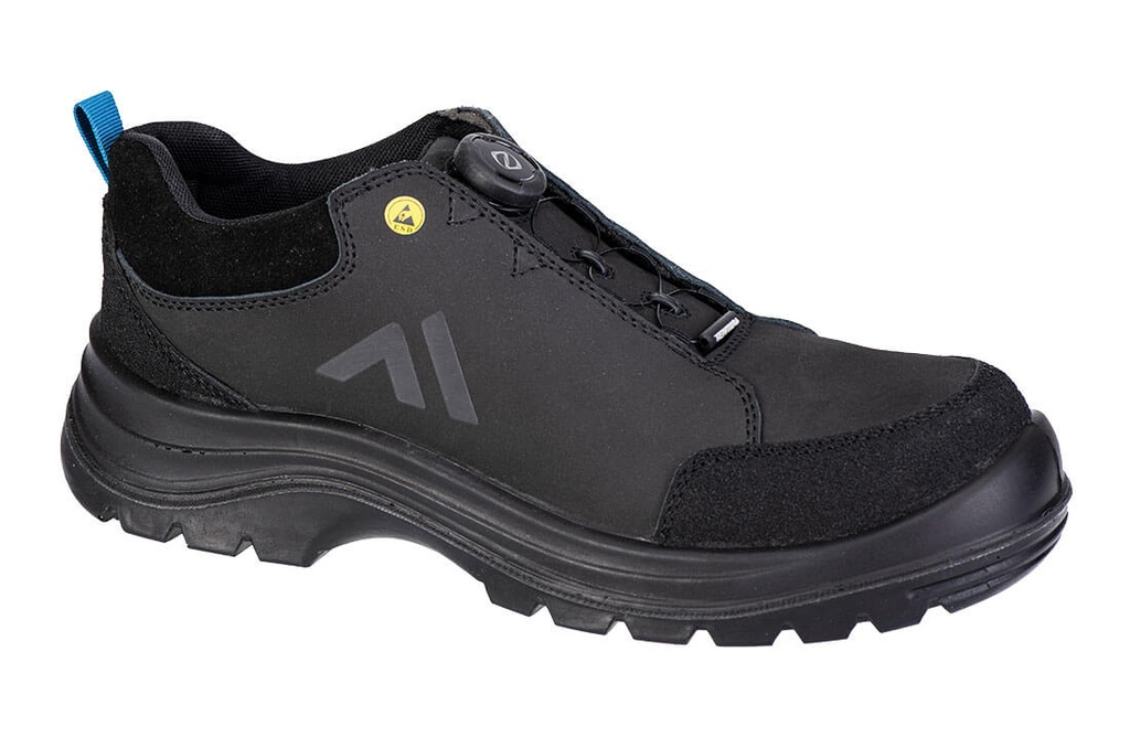 Scarpa antinfortunistica bassa in nabuk lacci a filo composito S3S ESD SR FO – Nero/blu