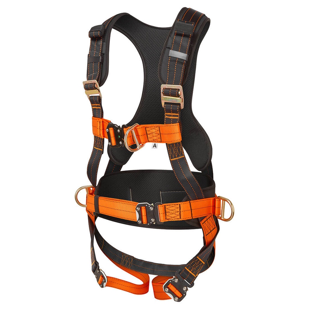 Imbracatura anticaduta 3 punti Ultra 140 kg – Nero/arancione