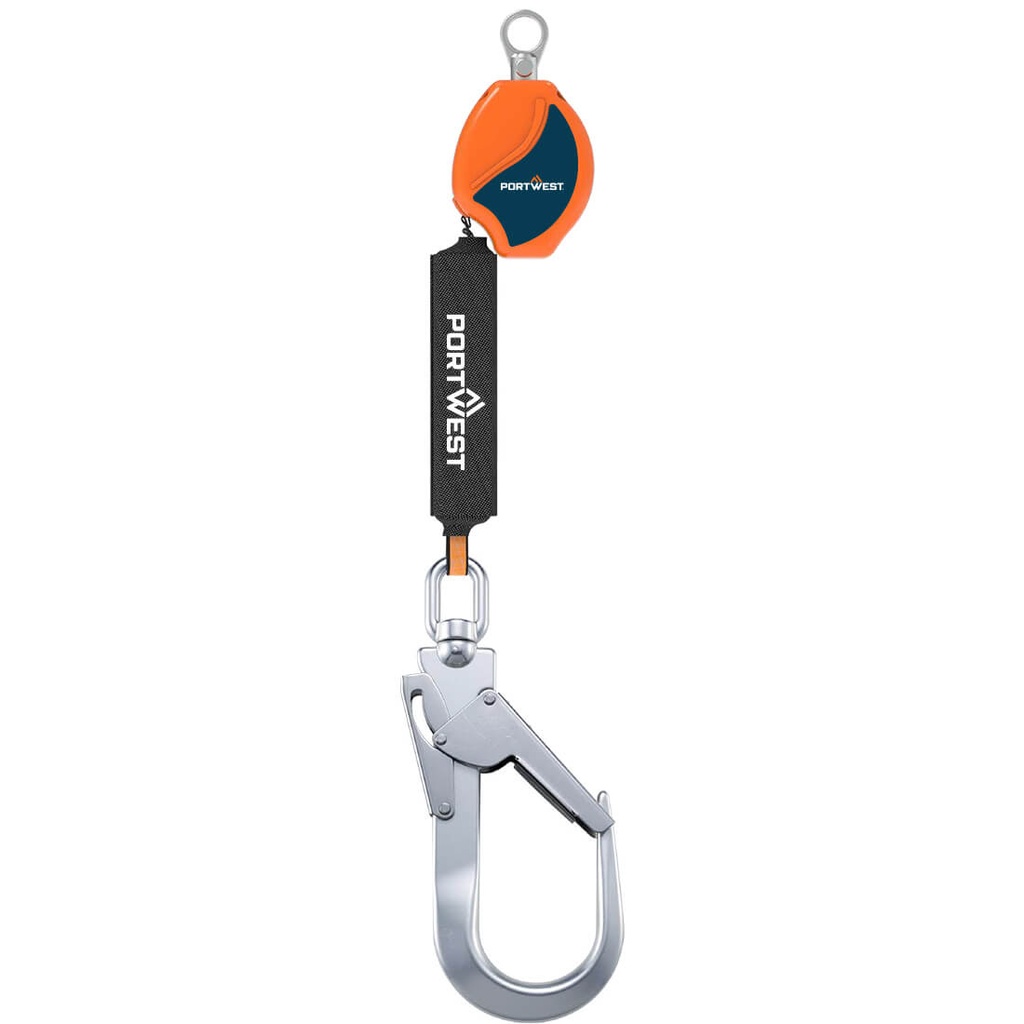 Dispositivo anticaduta retrattile 2 m 140 kg – Arancione/nero