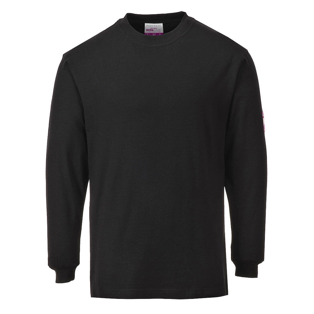 T-shirt manica lunga ignifuga antistatica Modaflame – Nero