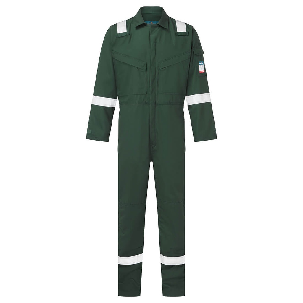 Tuta ignifuga antistatica Bizflame Work per saldatura classe 2 – Verde