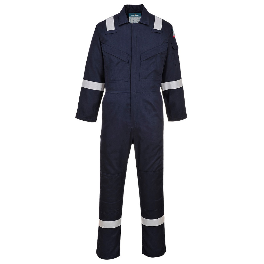 Tuta ignifuga antistatica Bizflame Work per saldatura classe 2 – Blu navy chiaro