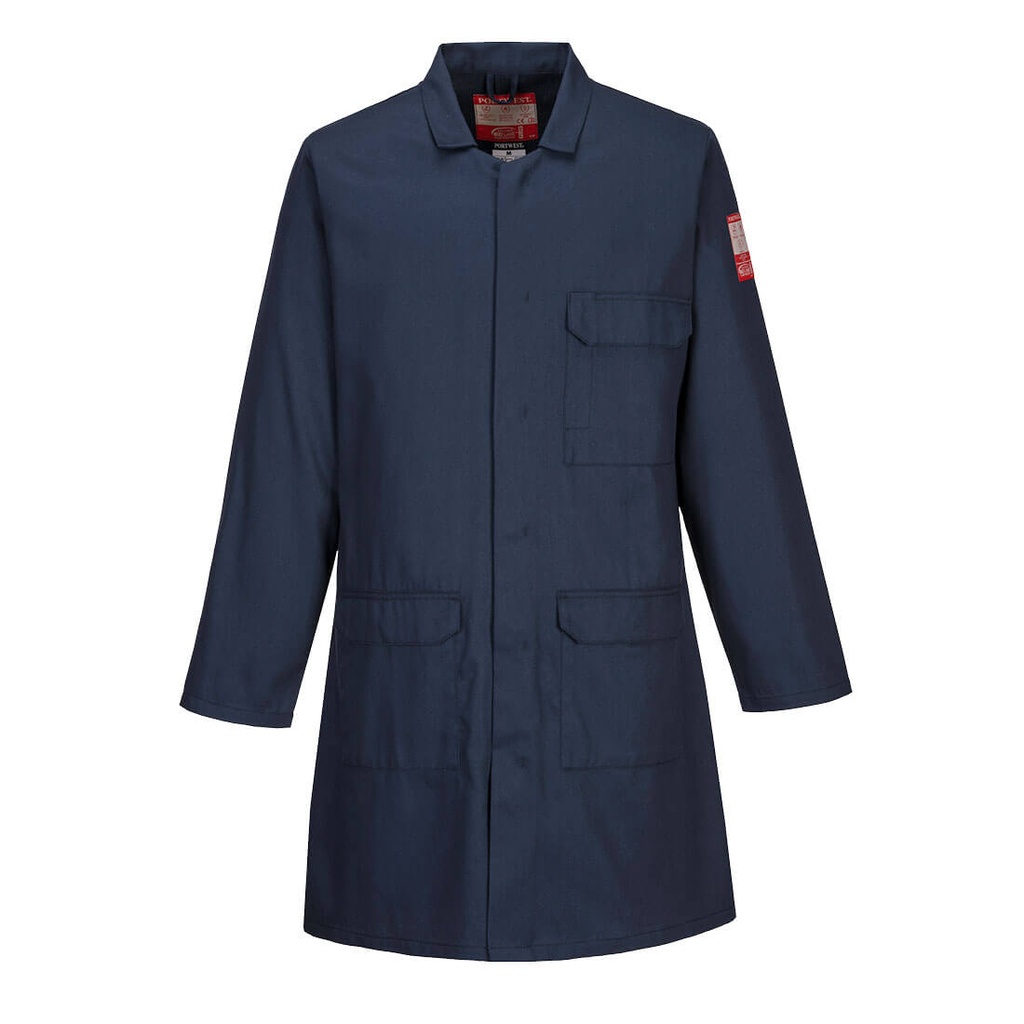 Cappotto ignifugo antistatico leggero Bizflame Work – Blu navy chiaro
