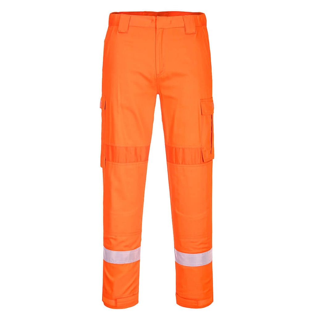 Pantaloni ignifughi leggeri Bizflame Work con inserti elasticizzati – Arancione