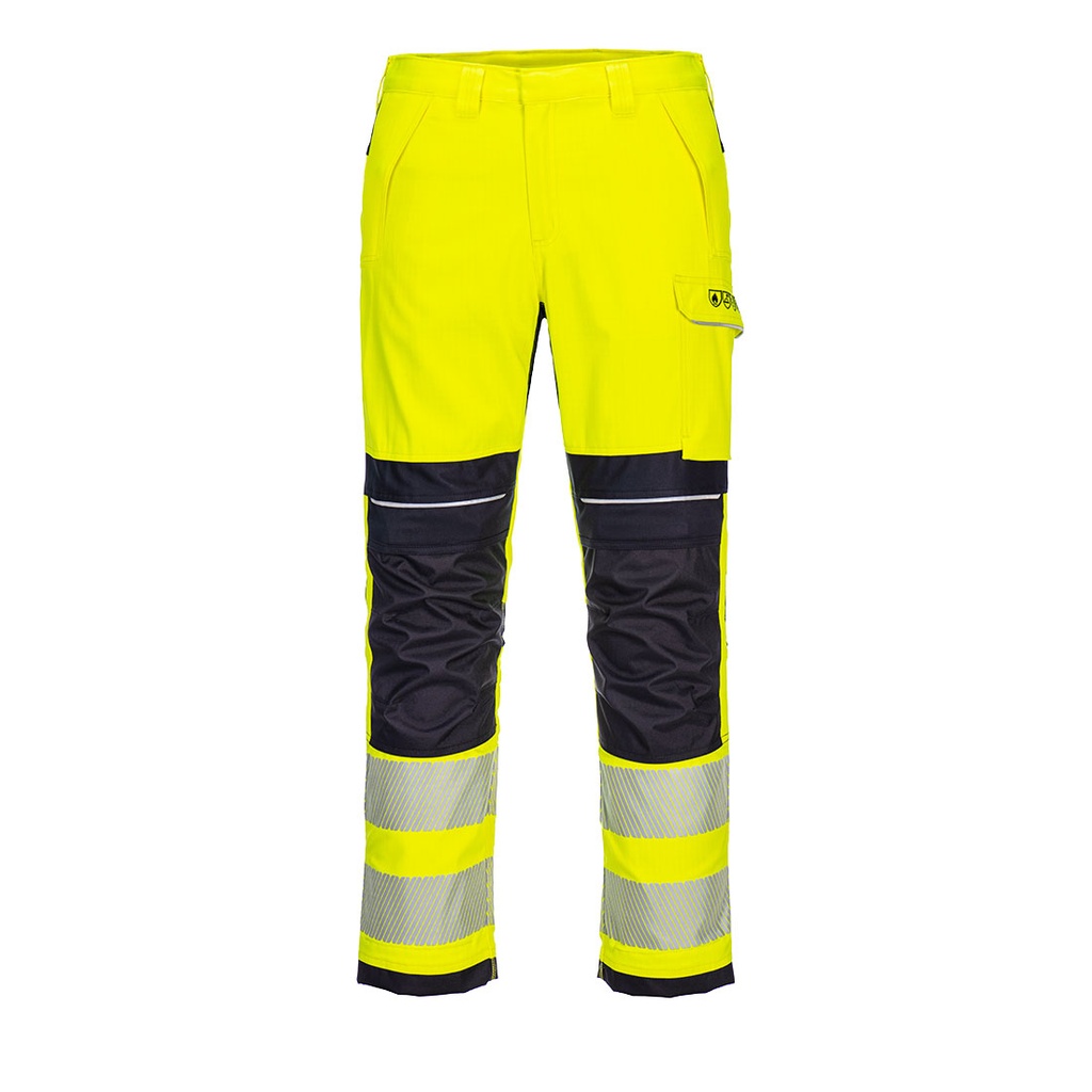 Pantaloni ignifughi multinorma alta visibilità PW3 Modaflame Work classe 2 – Giallo/blu navy