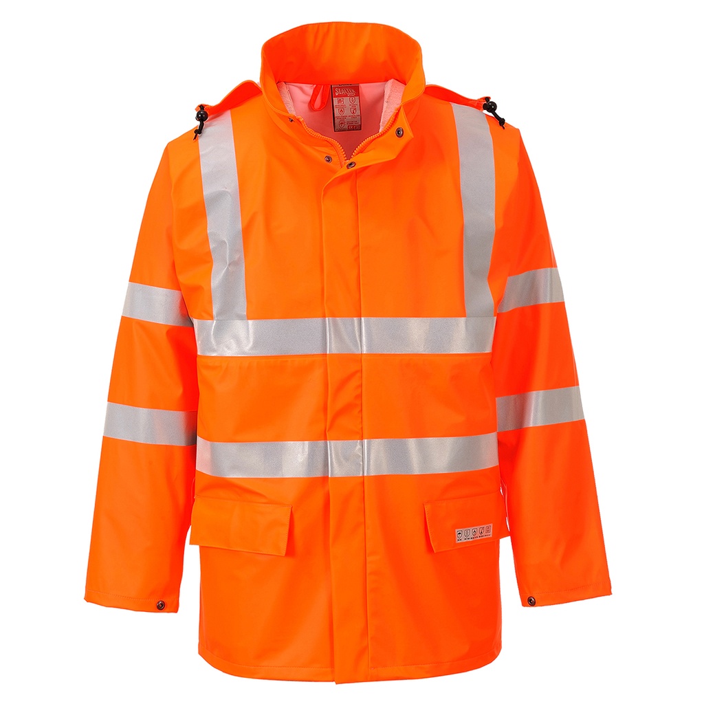 Giacca impermeabile ignifuga alta visibilità Sealtex Flame classe 3 – Arancione